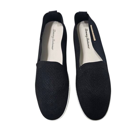 TOMMY BAHAMA Knit Memory Foam Slip-Ons Black White Size 10 - Picture 1 of 8